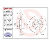 2X Disque De Frein Brembo 09.A455.14 Prime Line pour Honda Honda (dongfeng) C