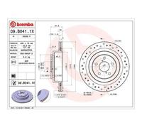 2x Disque de frein BREMBO 09.B041.1X convient pour SUBARU
