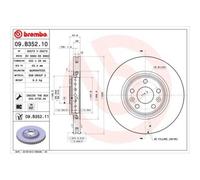 2x Disque de frein BREMBO 09.B352.11 convient pour RENAULT