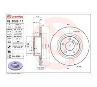 2X Disque De Frein Brembo 09.B569.11 Prime Line - Uv Coated pour Bmw