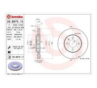 2x Disque de frein BREMBO 09.B975.11 convient pour SEAT SKODA VW