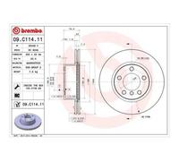 2x Disque de frein BREMBO 09.C114.11 convient pour BMW BMW (BRILLIANCE)