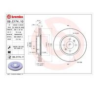 Brembo Disque de frein 09C17411 avant ventilé haute teneur en carbone 1 pièce
