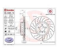 2x Disque de frein BREMBO 09.C394.13 convient pour BMW