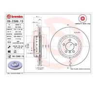 BREMBO - Disque de frein composite 09.C399.13 (Vendu à l'unité) - Réf. 1392780