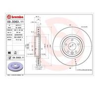 2x Disque de frein BREMBO 09.D063.11 convient pour JAGUAR JAGUAR (CHERY)