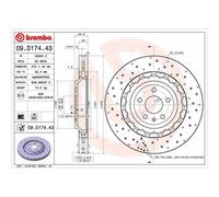 BREMBO 2x Disque Aéré Internement Convient pour Audi Tt FV3 2.5 Rs Quattro