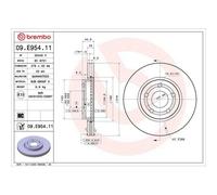 2x Disque de frein BREMBO 09.E954.11 convient pour FORD
