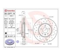 2x Disque de frein BREMBO 09C3771X convient pour OPEL VAUXHALL