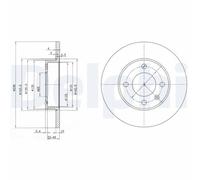 2x Disque de frein DELPHI BG2117 convient pour AUDI SEAT VW