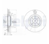 2x Disque de frein DELPHI BG2407 convient pour ALFA ROMEO FIAT LANCIA NISSAN