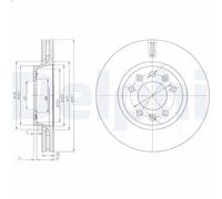 2X Disque de frein DELPHI BG4084 pour CITROEN JUMPY II (VF7) 1.6 2007-2016