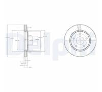 Disque de frein DELPHI BG4212 avant, ventilé, 2 pièce