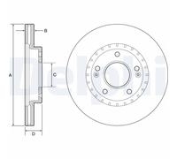 Disque de frein DELPHI BG4565C avant, ventilé, 2 pièce