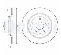 Disque de frein DELPHI BG4567C arrière, plein, 2 pièce