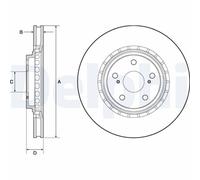 2x Disque de frein DELPHI BG4691C convient pour TOYOTA LEXUS TOYOTA (GAC)