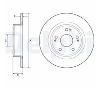 2x Disque de frein DELPHI BG4801C convient pour HONDA