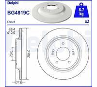 2X Disque de frein DELPHI BG4819C pour KIA CEED (CD) 1.4 2018-2020