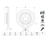2x Disque de frein disque de frein à deux pièces 0 986 479 E14 BOSCH pour BMW 6