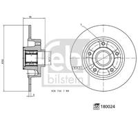 FEBI BILSTEIN Disque de frein 180024 arrière plein 1 pièce