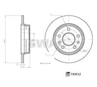 2x Disque de frein Essieu arrière plein 33 11 1227 SWAG pour RENAULT