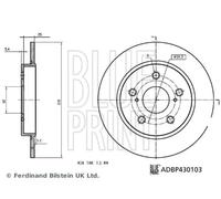 BLUE PRINT ADBP430103 Disque de frein
