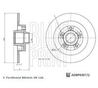 1x Disque de frein BLUE PRINT ADBP430172 convient pour RENAULT