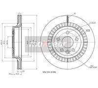 2x Disque de frein Essieu arrière ventilé 19-2335 MAXGEAR pour VOLVO XC60 I SUV