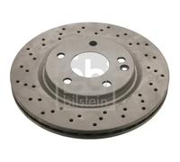2x Disque de frein Essieu avant perforé/ventilé de l'intérieur 22996