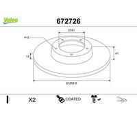 Disque de frein VALEO 672726