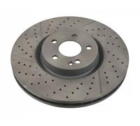 Febi bilstein Disque de frein 171465 Essieu avant rainuré/perforé Ø350 mm 2x pour Mercedes-Benz CLA