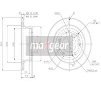 2x Disque de frein Essieu avant ventilé 19-2372 MAXGEAR pour KIA SORENTO I