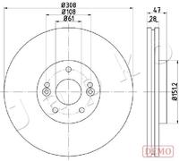 2x Disque de frein Essieu avant ventilé 600713C JAPKO pour RENAULT LAGUNA II