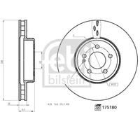 FEBI BILSTEIN Disque de frein avant 175180 – ventilé de l'intérieur Ø330 mm Ép.32 mm 2x