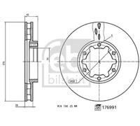 2x Disque de frein Essieu avant ventilé de l'intérieur 176991 FEBI BILSTEIN