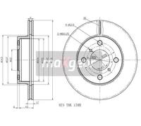 2x Disque de frein Essieu avant ventilé de l'intérieur 19-2327 MAXGEAR
