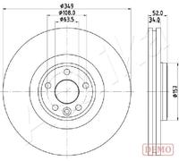 2x Disque de frein Essieu avant ventilé de l'intérieur 60-0L-L17C ASHIKA