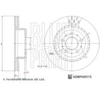 2x Disque de frein Essieu avant ventilé de l'intérieur ADBP430115 BLUE PRINT