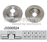 2x Disque de frein Essieu avant ventilé de l'intérieur J3300524 NIPPARTS