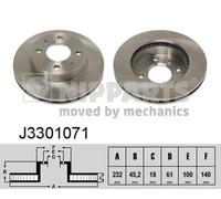 2x Disque de frein Essieu avant ventilé de l'intérieur J3301071 NIPPARTS