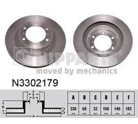 2x Disque de frein Essieu avant ventilé de l'intérieur N3302179 NIPPARTS