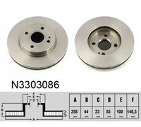 2x Disque de frein Essieu avant ventilé de l'intérieur N3303086 NIPPARTS