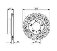 2x Disque de frein perforé 0 986 479 675 BOSCH pour PORSCHE CAYMAN BOXSTER