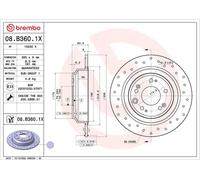 2x Disque de frein perforé 08.B360.1X BREMBO pour HONDA ACCORD VIII
