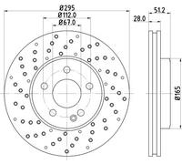 HELLA 8Dd 355 129-681 Disque De Frein - 55575Pro_Hc - À Haute Teneur En Carbone - Revêtu