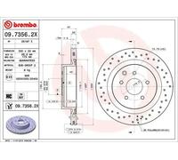 2x Disque de frein perforé/ventilé de l'intérieur 09.7356.2X BREMBO pour NISSAN