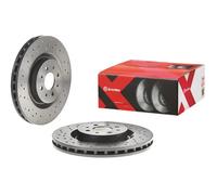 2x Disque de frein perforé/ventilé de l'intérieur 09.8004.4X BREMBO