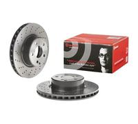 2x Disque de frein perforé/ventilé de l'intérieur 09.8127.11 BREMBO