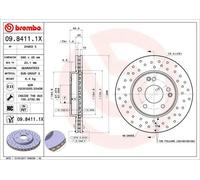 Disque de frein BREMBO XTRA LINE BREMBO 09.8411.1X, 1 pièce