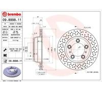 2x Disque de frein perforé/ventilé de l'intérieur 09.8998.11 BREMBO pour PORSCHE